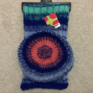 Blue Multicolor Crochet Hat & Scarf